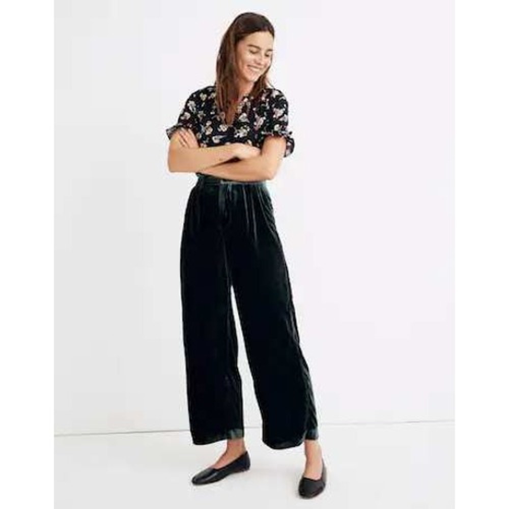 Madewell Green Wide Leg Pants
